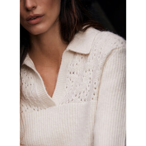 Mint Velvet Cream Pointelle Collar Jumper